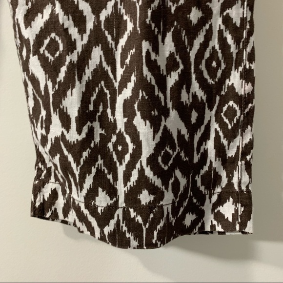 International Concept Brown Print Linen Pants - Picture 3 of 9
